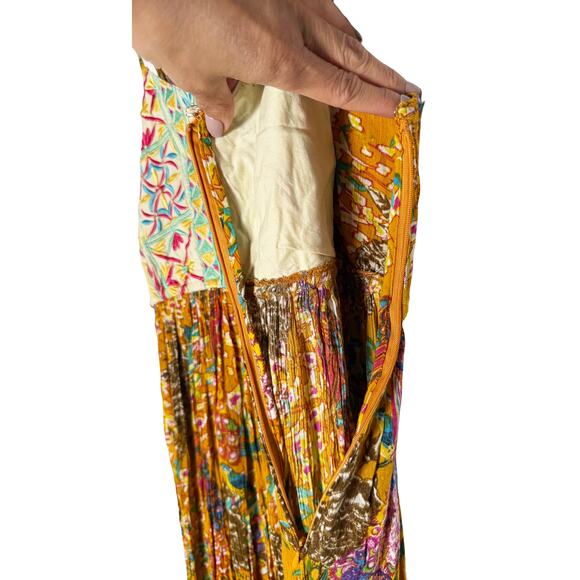 Anthropologie x Raga Womens Parkland Maxi Dress Embroidered Gauzy Bohemian Flowy - Picture 10 of 14